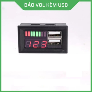 Đồng hồ báo vôn ắc quy ô tô xe máy kèm sạc USB cao câp