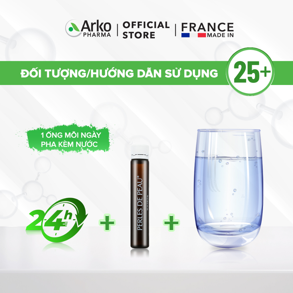 Ảnh Nước uống Collagen cô đặc 5000mg chống lão hóa, mờ nếp nhăn, sáng da Tảo nâu Arkopharma 10 ống x 25ml 4
