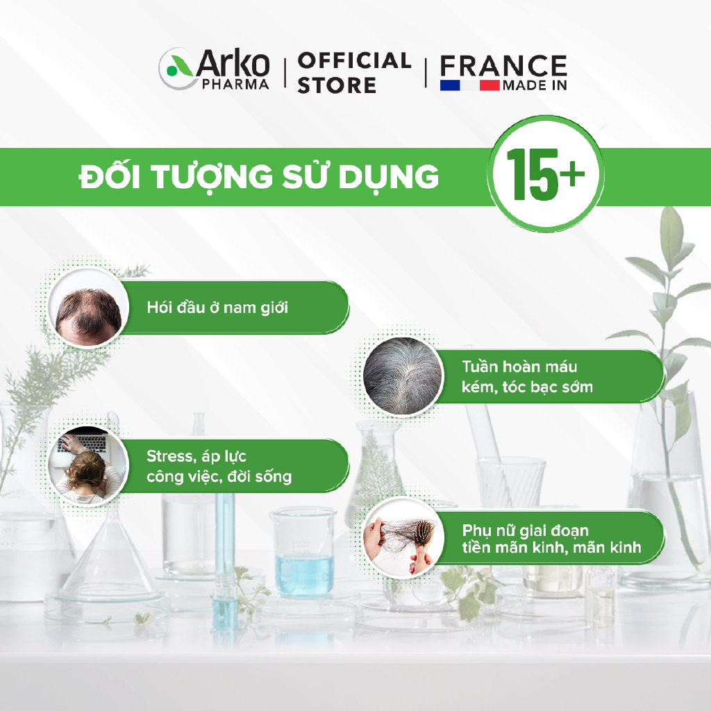 Ảnh Viên Uống Hỗ Trợ Rụng Tóc Hói Đầu, Kích Thích Mọc, Dưỡng Tóc Biotin Arkopharma Anti-chute 30 viên/hộp 4