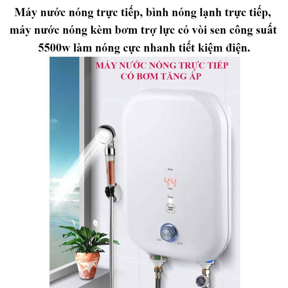 Máy Nước Nóng Điều Chỉnh Nhiệt Độ Có Bơm Tăng Áp