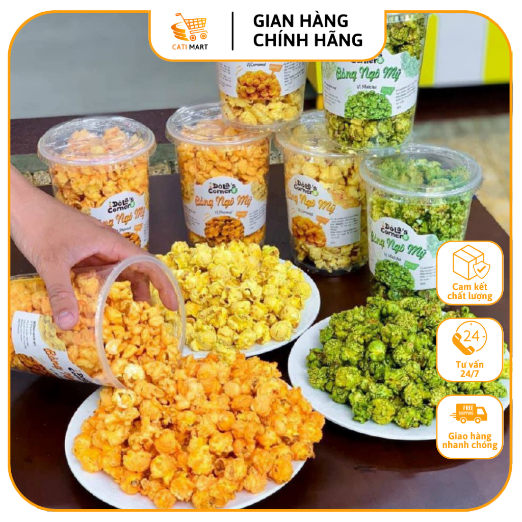 Bắp Rang Bơ, Bỏng Ngô Mỹ Vị Matcha, Phô Mai, Phô Mai Cay, Caramel, Xí ...