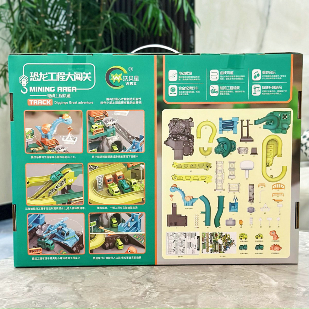 Bộ Lắp Ráp Đường Đua Ô Tô Khủng Long Đường Hầm Khủng Long Đồ Chơi Lắp Ghép Ô Tô Cho Bé- Đồ Chơi Cho Bé PUKAPI