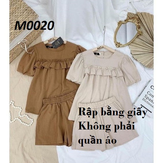 Rập giấy cắt sẵn mã M0020- rập giấy mẫu bộ mặc nhà cộc tay, quần đùi (bản vẽ)