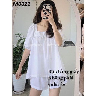 Rập giấy cắt sẵn mã M0021- rập giấy mẫu bộ đồ mặc nhà, cổ vuông (bản vẽ)