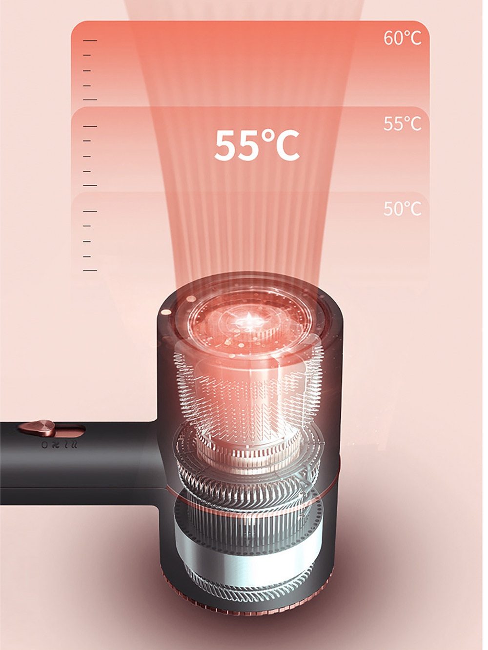 Ảnh Máy sấy tóc mini KIPOR 2 chiều nóng lạnh bổ xung ion, Công suất lớn, tạo kiểu tóc chuyên nghiệp - Hàng chính hãng 3