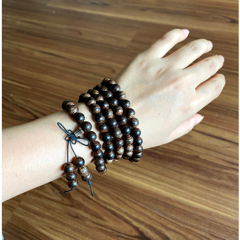 [PHONG THỦY CẢI MỆNH]Vòng Trầm Hương phong thủy 108 Hạt - Trầm Sánh Size hạt 6/7/8mm Mang Lại Tài Lộc May Mắn Bình An