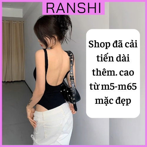 [CÓ SIZE] Áo Bodysuit Sát Nách CÓ MÚT NGỰC Hở Lưng Quyến Rũ RANSHI Áo Liền Thân Tôn Body Chất Thun Dày Dặn