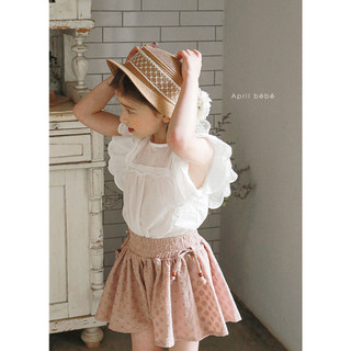 𝐀𝐩𝐫𝐢𝐥 𝐛𝐞́𝐛𝐞́ - Strawberry Áo linen vai bèo cánh tiên công chúa xinh xắn vintage mùa hè cho bé gái