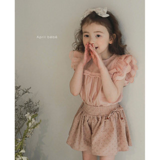 𝐀𝐩𝐫𝐢𝐥 𝐛𝐞́𝐛𝐞́ - Strawberry Áo linen vai bèo cánh tiên công chúa xinh xắn vintage mùa hè cho bé gái