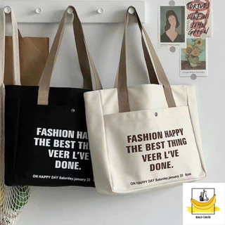 TÚI TOTE ĐEO VAI CANVAS KHÓA KÉO PHOM TO ĐỰNG VỪA LAPTOP THỜI TRANG