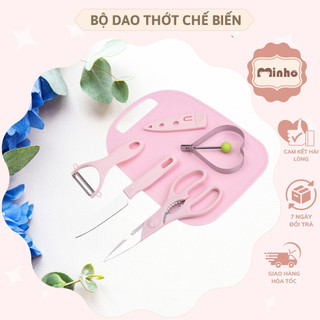 Bộ dao thớt chế biến ăn dặm 4 chi tiết hàng chất lượng cao