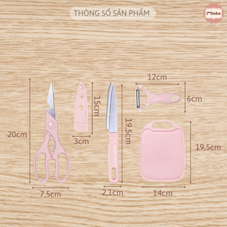 Bộ dao thớt chế biến ăn dặm 4 chi tiết hàng chất lượng cao