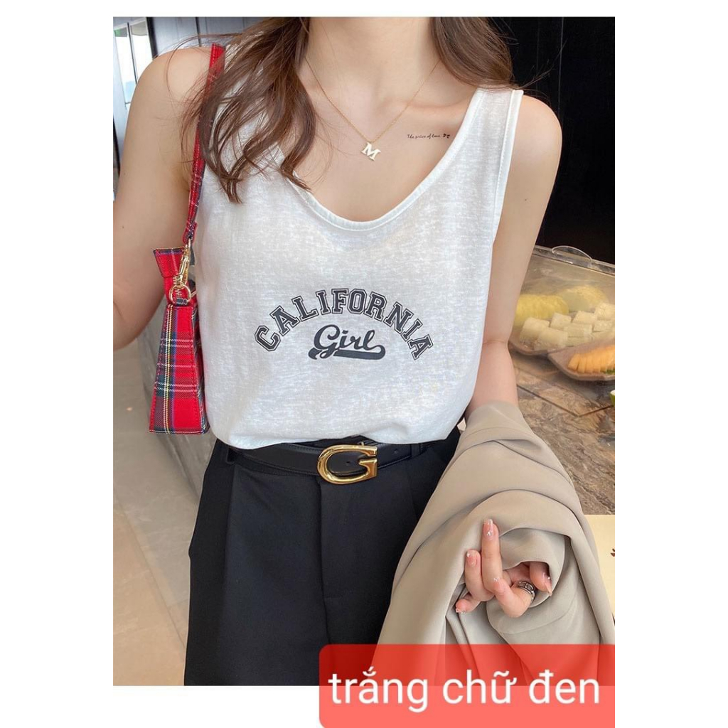 Áo sát nách in hình JULY - Áo ba lỗ nữ in hình chất cotton xược, thun giấy siêu dể thương