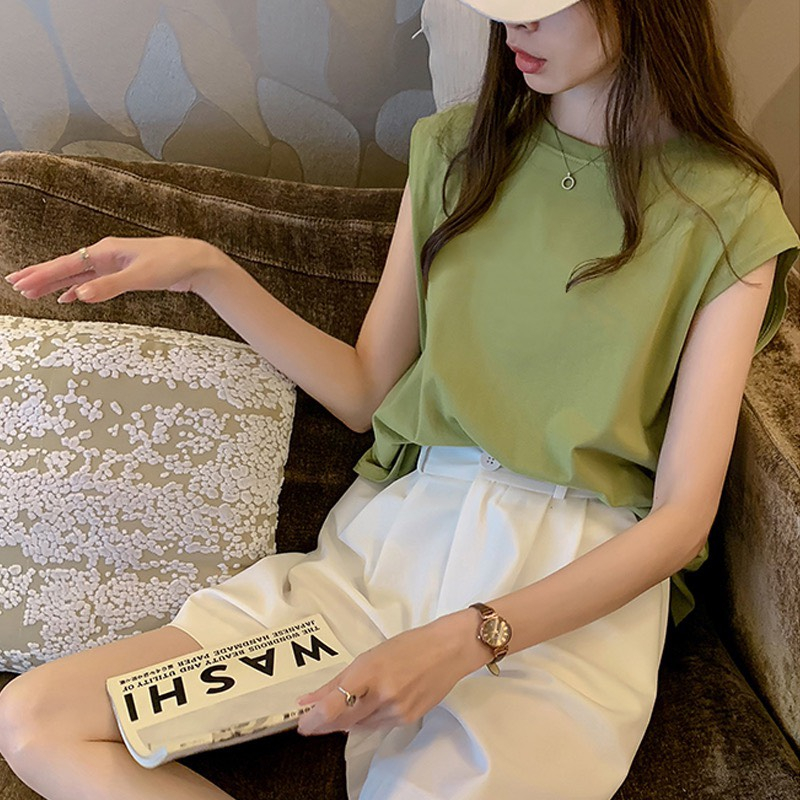 Áo Thun Nữ Sát Nách YULY, áo thun Tanktop chất 100% cotton trơn hàn quốc sát nách dáng rộng