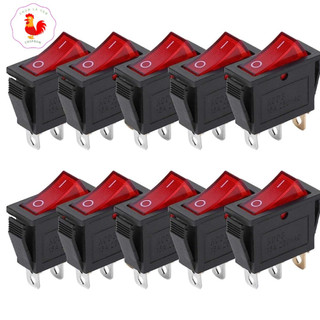 Combo 3 công tắc bập bênh 3 chân 15A 250VAC có led