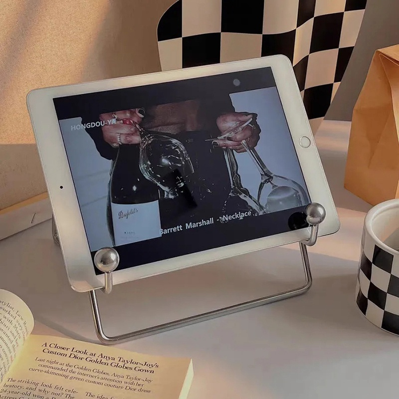 Giá đỡ máy tính bảng, điện thoại khung kim loại Gooo, kệ kê ipad decor trang trí bàn làm việc | BigBuy360 - bigbuy360.vn