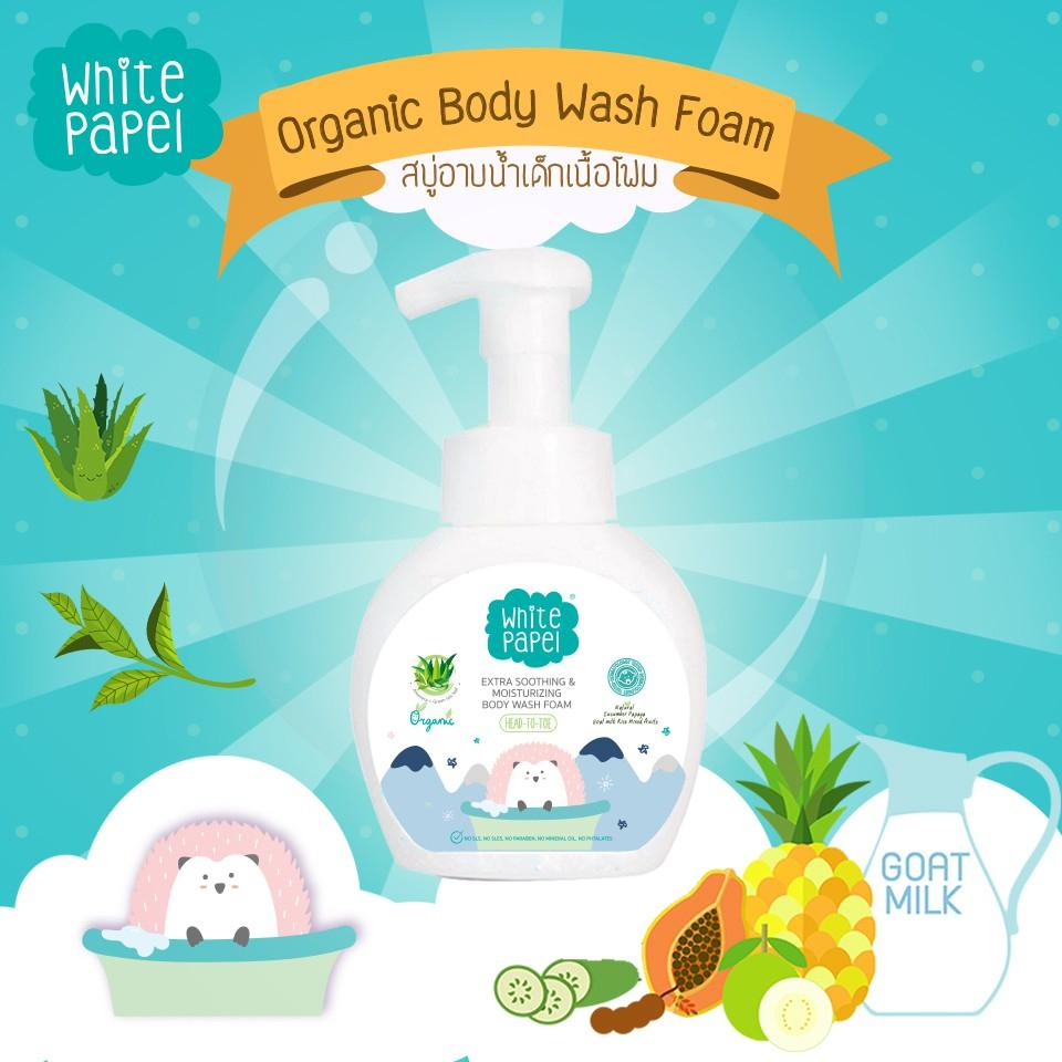 Ảnh Sữa Tắm Gội Sữa Dê Dưỡng Ẩm Dịu Nhẹ Hữu Cơ Organic Dành Cho Bé White Papel 250ml 2