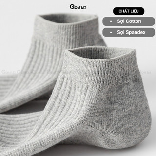 Tất vớ nam cổ ngắn trơn màu cao cấp GOMTAT, chất liệu cotton khử mùi, mềm mại, hút ẩm thoáng khí - NT2-FIVE-2005-1DOI