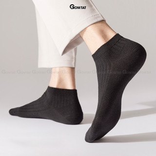 Tất vớ nam cổ ngắn trơn màu cao cấp GOMTAT, chất liệu cotton khử mùi, mềm mại, hút ẩm thoáng khí - NT2-FIVE-2005-1DOI