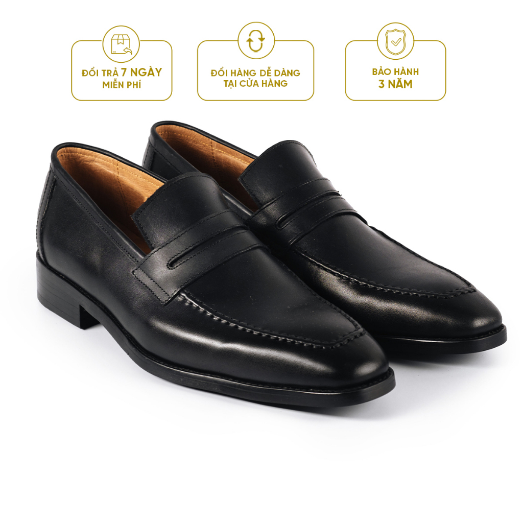 Giày Tây Lười Cao Cấp Penny Loafer - LF06 - Da Bò Ý Lót Trong Da Bò Mộc - Thương hiệu Be Classy
