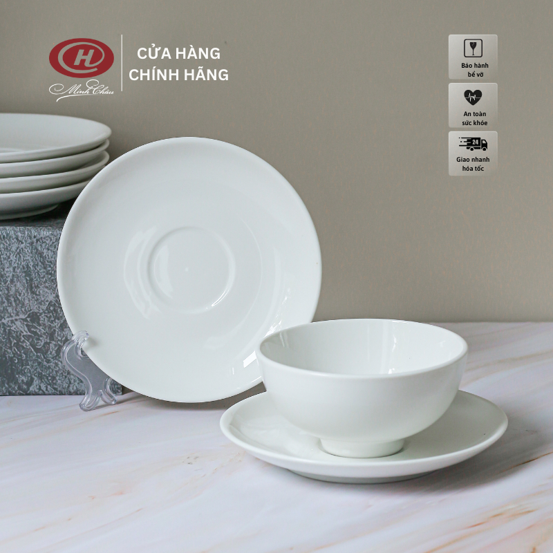 Đĩa Sứ Lót Bát Cơm Trắng Trơn - Sứ Minh Châu