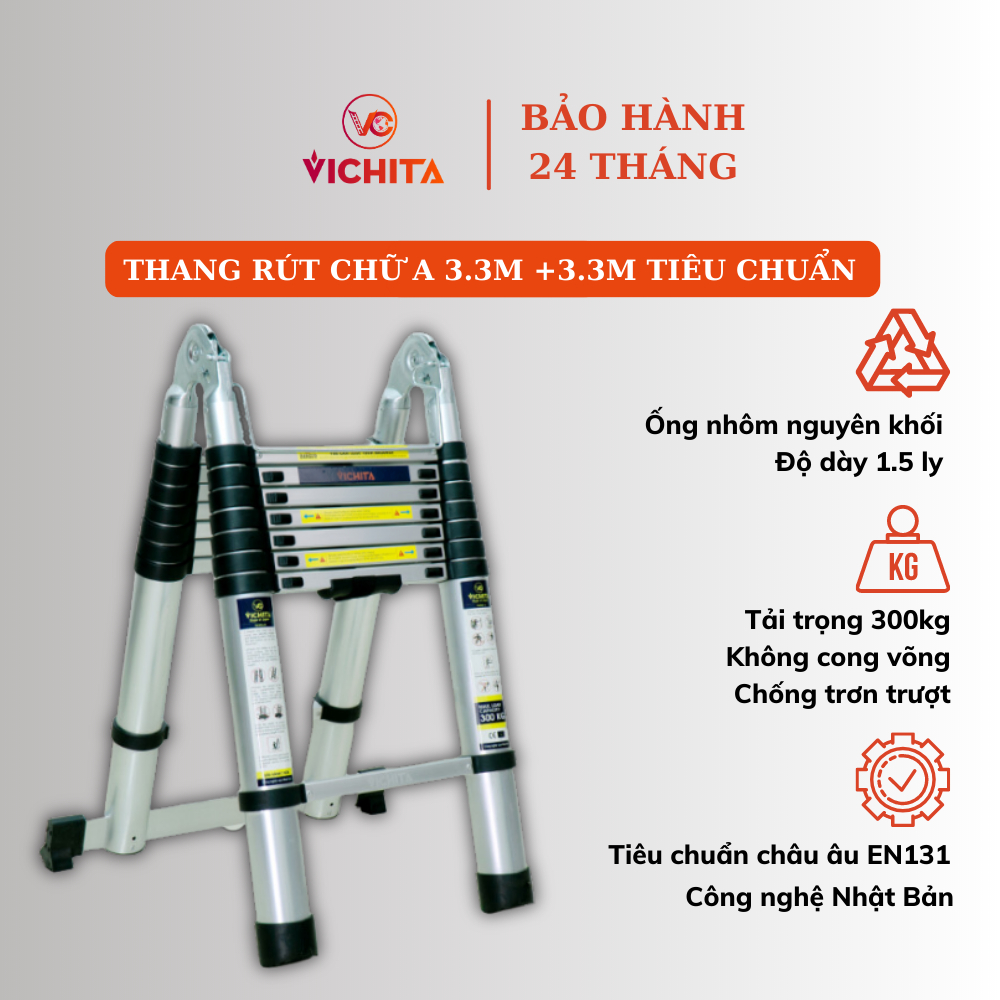 Thang nhôm rút đôi 6.6M (3.3+3.3M) VICHITA bản TC nhập khẩu - thang ...