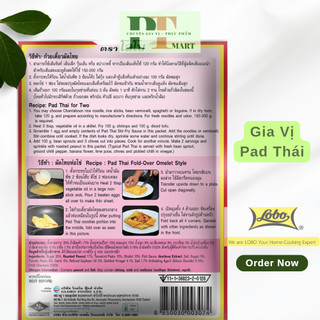 Gia vị Pad Thái Gói 120gr hiệu Lobo Thái (hủ tíu xào/mì xào Thái). Padthai Stir-fry Sauce ---> Pad Thái Gói