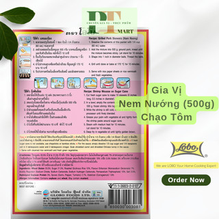 Gia vị làm nem nướng / chạo tôm thịt gói 70g hiệu Lobo Thái. Nam Nuong Seasoning Mix ---> Nem Nướng