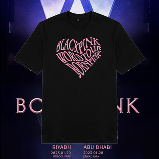 Áo thun cotton 100% unisex in hình trendy Black Pink World Tour Concert