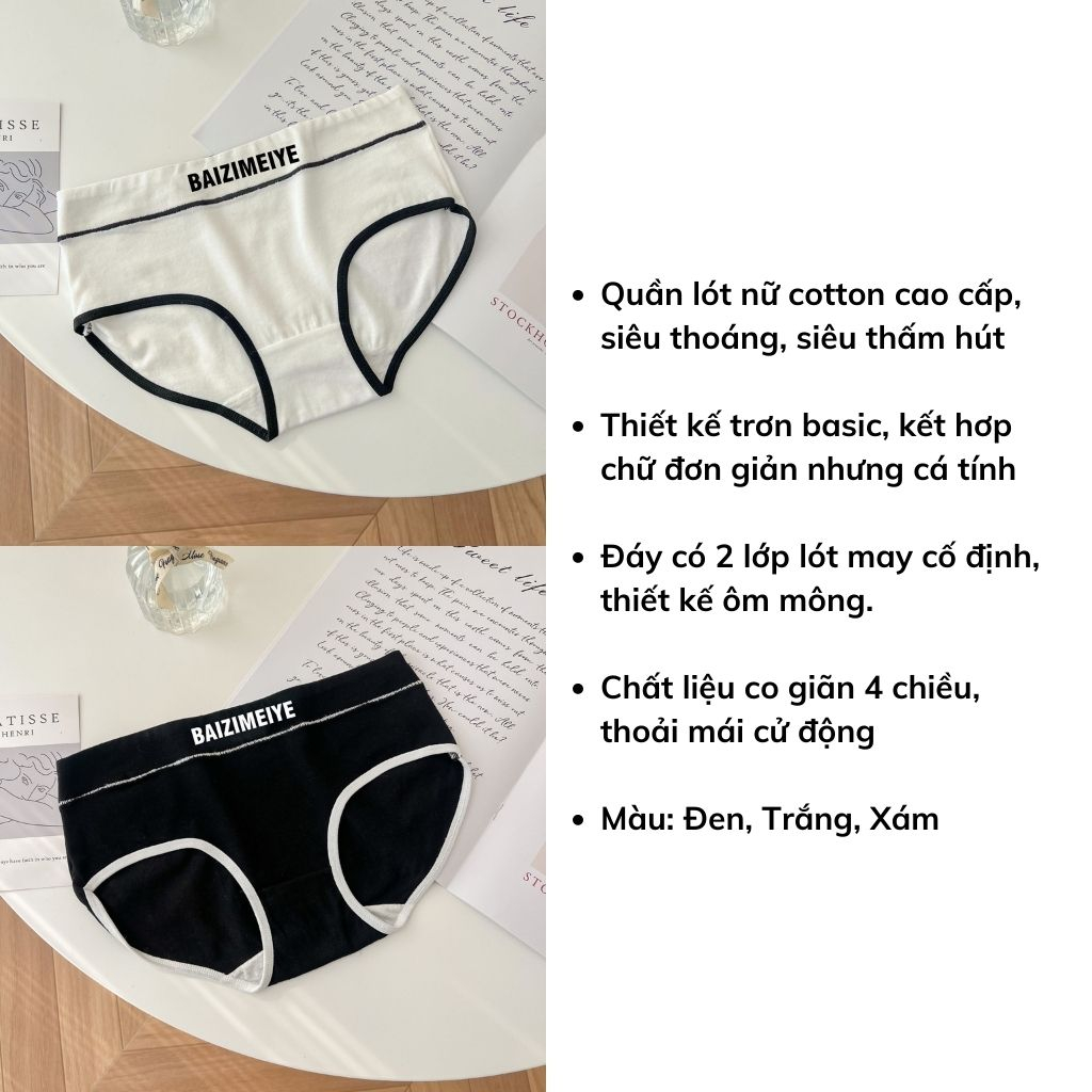 Quần lót nữ cotton trơn tôn dáng mềm mại đường viền co dãn đầy năng động và quyến rũ LANIXA L663