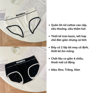 Quần lót nữ cotton kháng khuẩn khử mùi họa tiết chữ co giãn linh hoạt thoải mái DEVARI L663