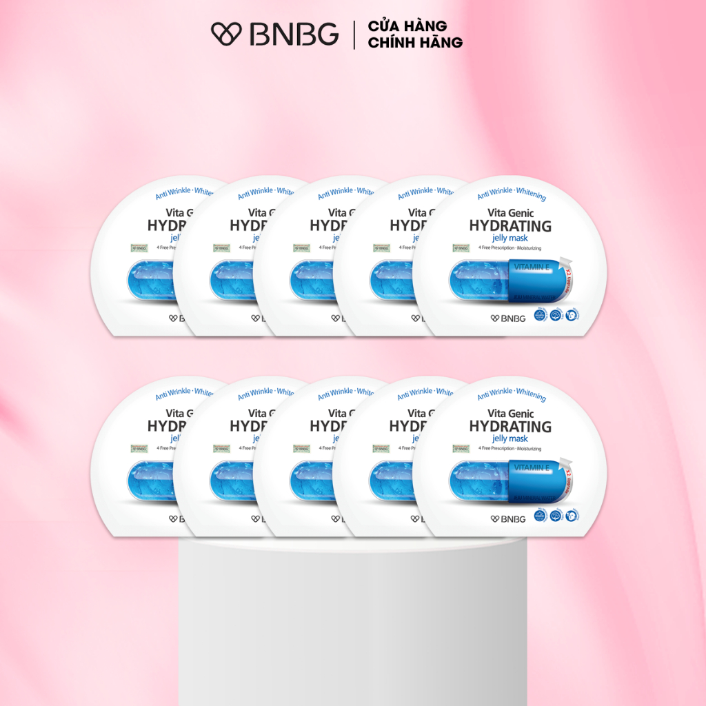 Combo 10 mặt nạ dưỡng ẩm cho da BNBG Hydrating Vita Genic Jelly Mask 30mlx10