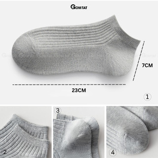 Tất vớ nam cổ ngắn trơn màu cao cấp GOMTAT, chất liệu cotton khử mùi, mềm mại, hút ẩm thoáng khí - NT2-FIVE-2005-1DOI