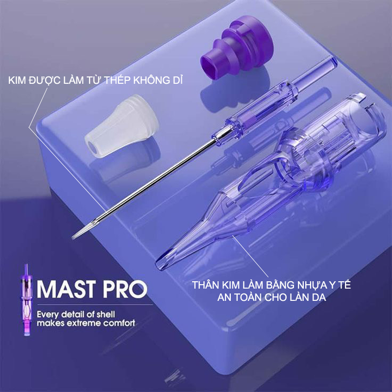 Product image Kim phun xăm Mast Pro tím dùng cho máy pen chính hãng 1 hộp 10 cây 2
