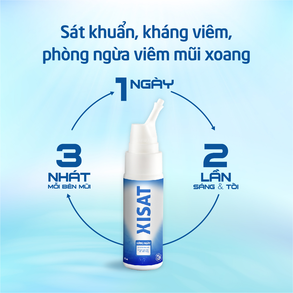 Combo 4 Xịt mũi nước biển sâu XISAT hằng ngày 75ml vệ sinh mũi, giảm sổ mũi, ngạt mũi và viêm xoang - T302201014_4