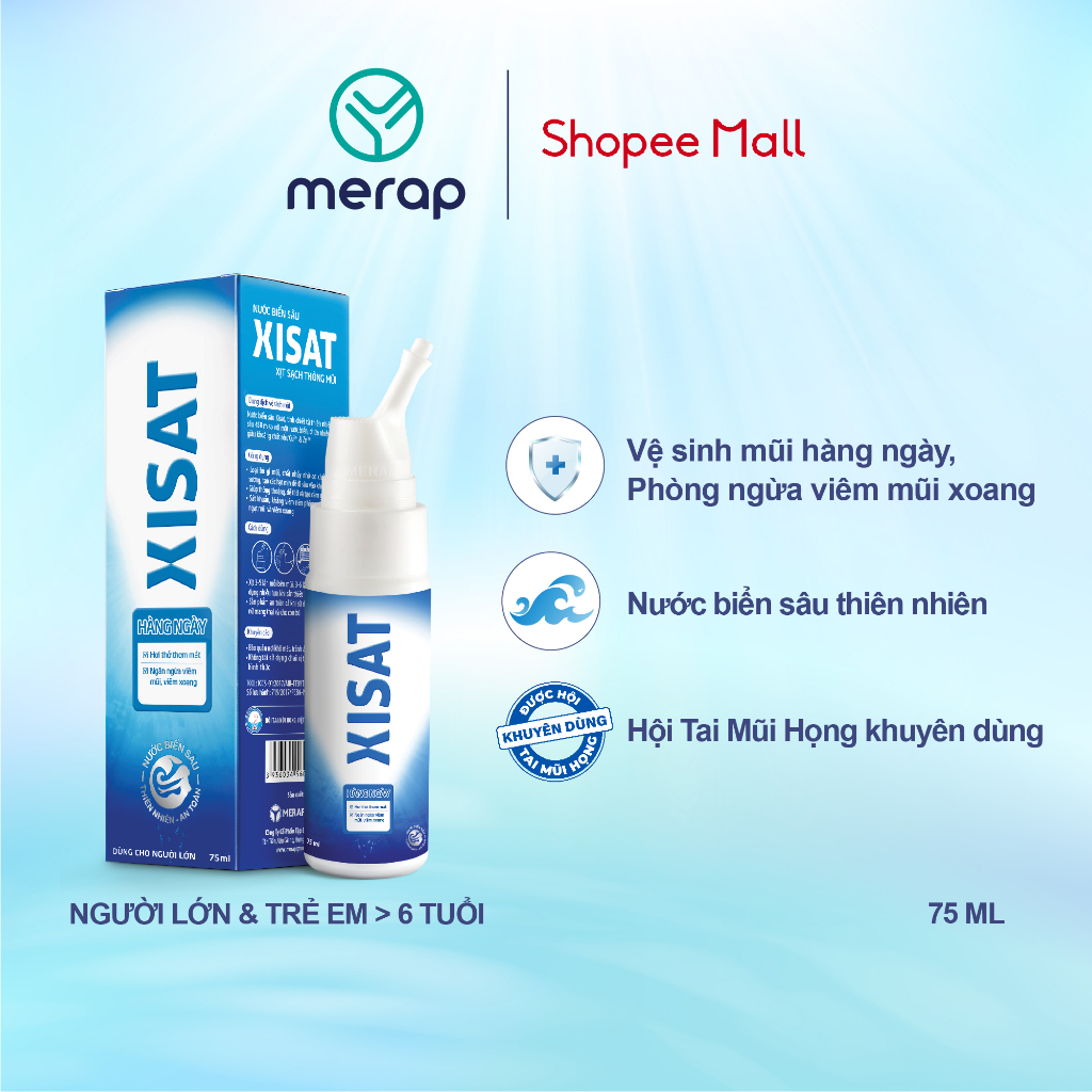 Combo Xịt mũi nước biển sâu XISAT hằng ngày và Xịt mũi nước biển sâu XISAT trẻ em - T302201014-T302201018