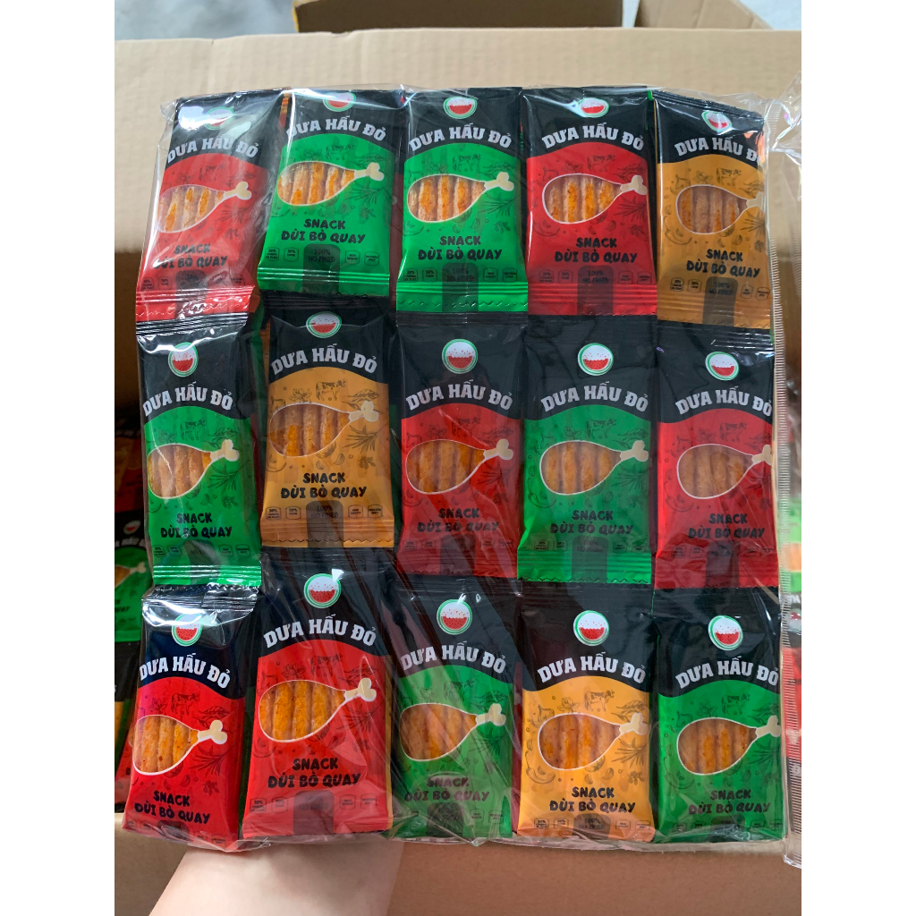 COMBO Sóng Thần : 30 Gói Nem Nướng Phên, 40 Gói Thạch Dừa, 1 Bánh Quy TẶNG 12 Gói Đùi Bò Quay, Đồ Ăn Vặt Dưa Hấu Đỏ