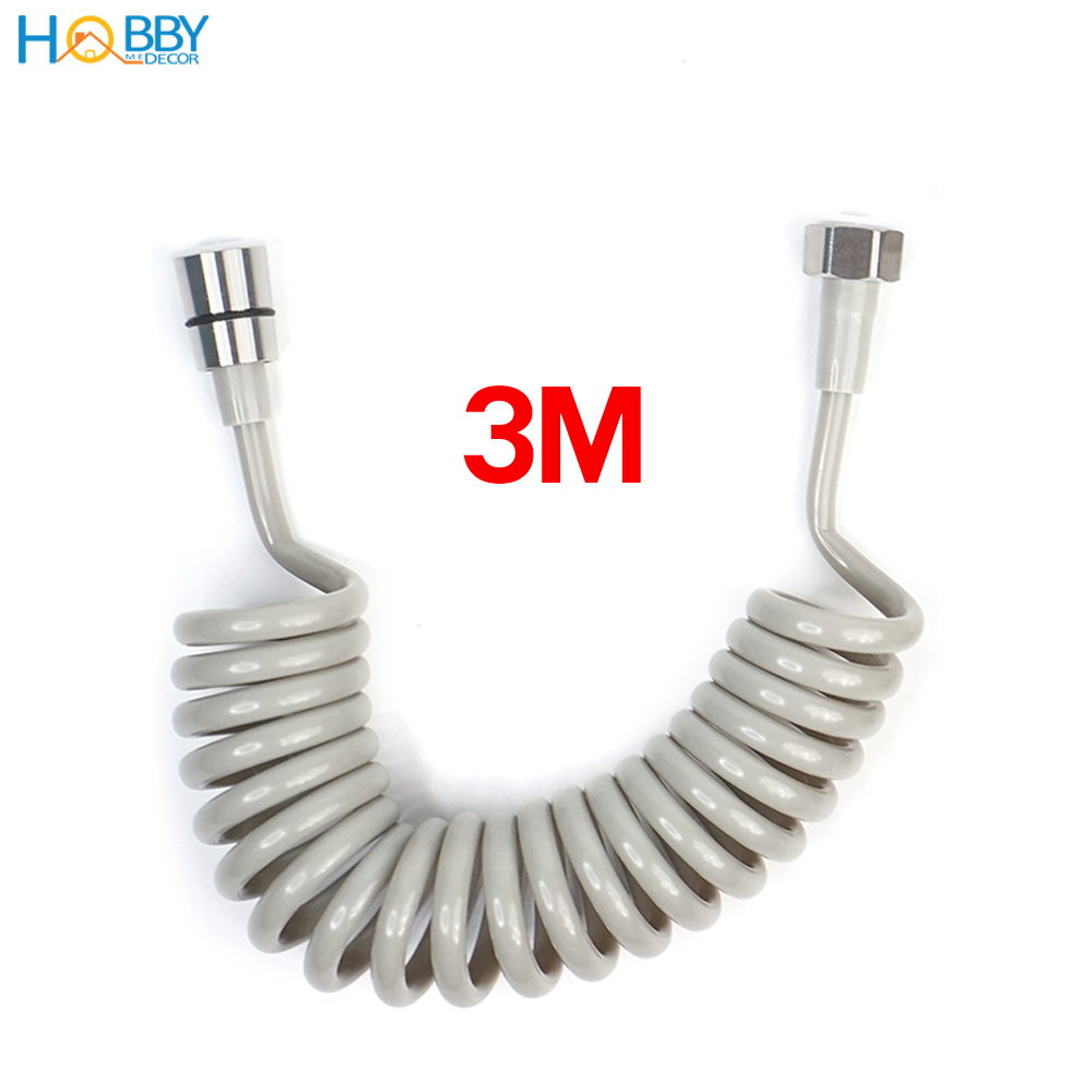 Dây sen lò xo cho vòi xịt toilet co giãn màu xám Hobby Home Decor SLX