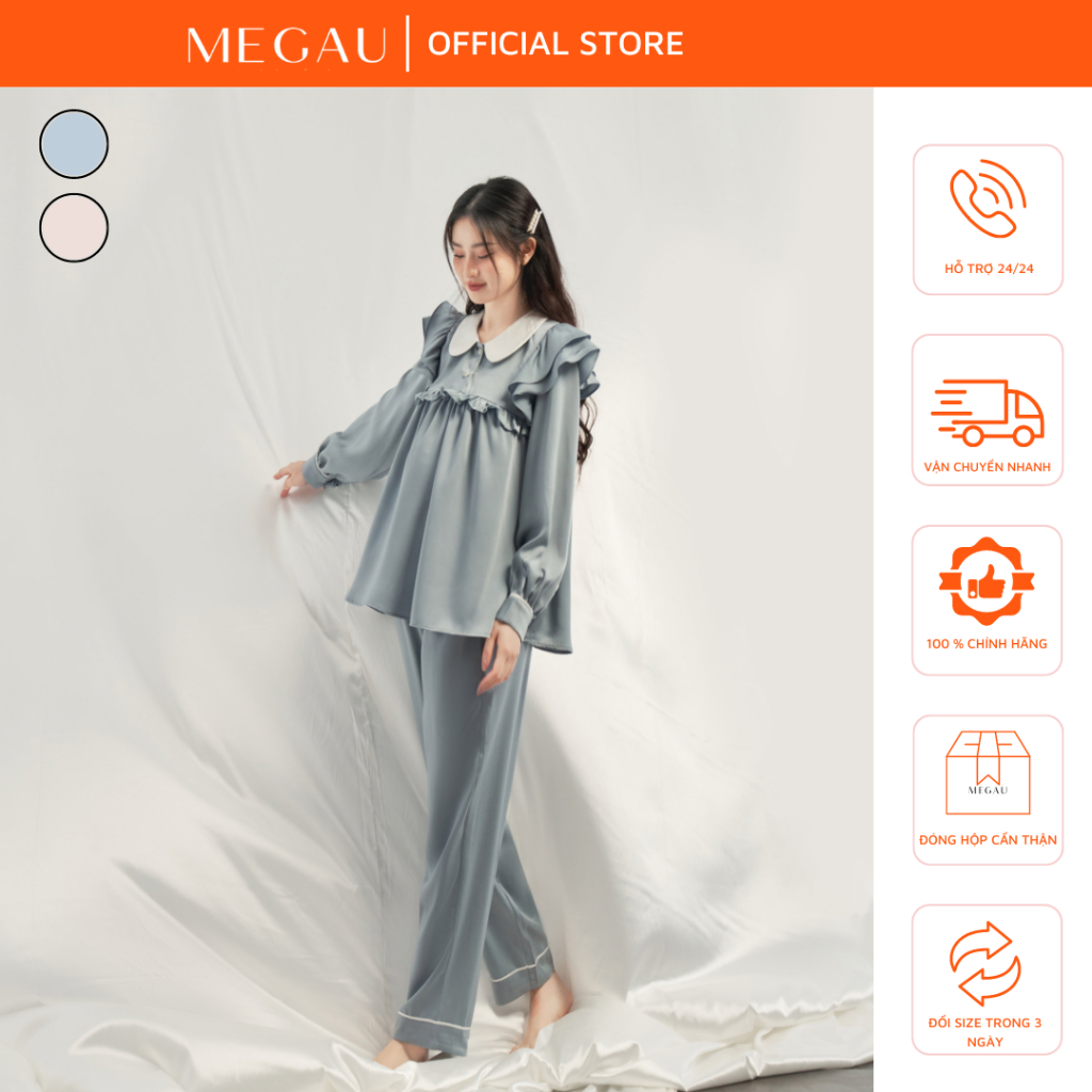 ELISE – Set đồ ngủ cho mẹ bầu và sau sinh dài tay thương hiệu MEGAU