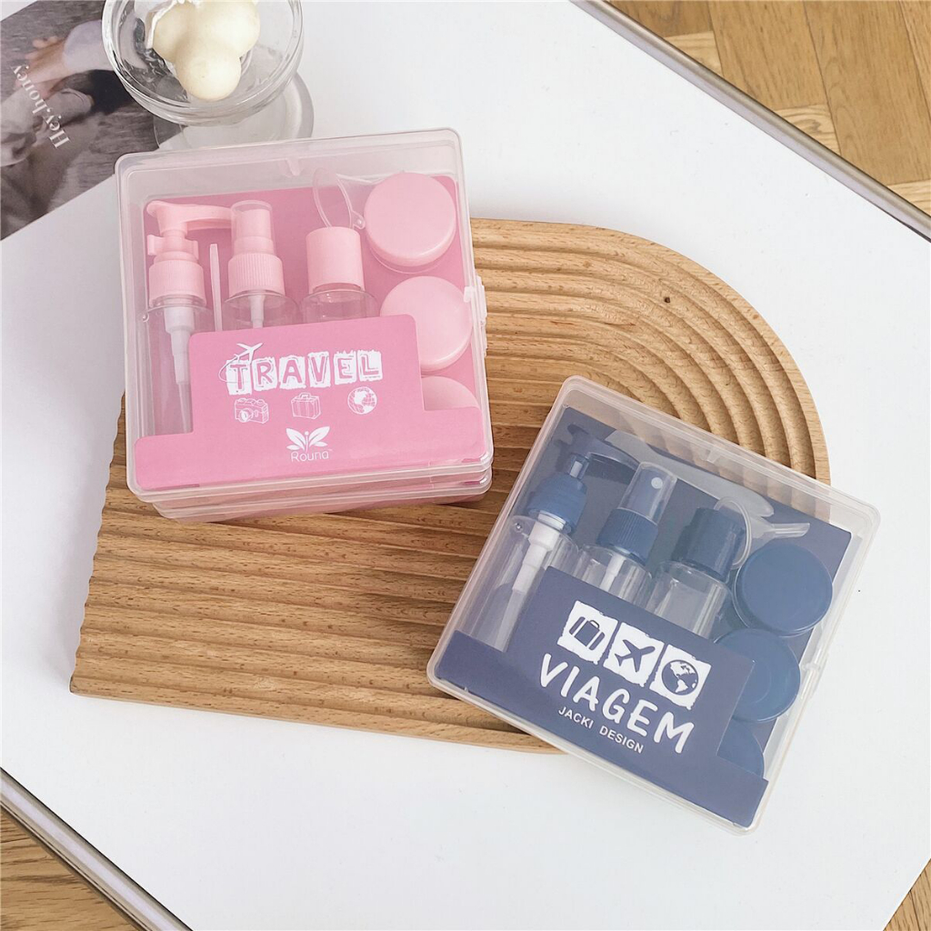 Bộ Chiết Mỹ Phẩm Bộ 8 Món Đựng Đồ Đi Du Lịch Tiện Lợi Tặng Túi Nhựa Chắc Chắn Nhiều Màu Sắc Sang Trọng - 3978