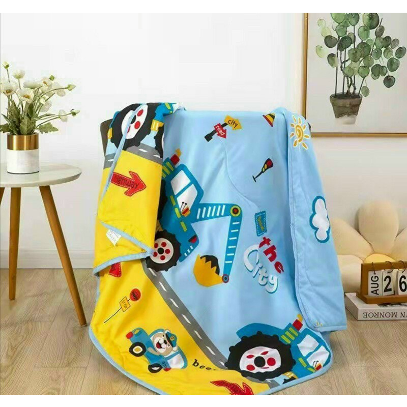 Chăn cho bé đi học cotton đũi mềm thoáng mát 1mx1m4, chăn mền hè cho trẻ chất liệu đũi cotton thoáng mát mềm mại