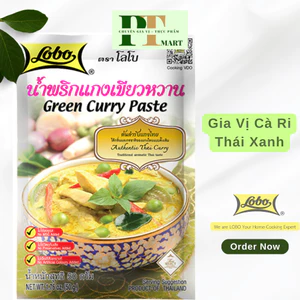 Gia vị cà ri Thái Xanh gói 50gr hiệu Lobo Thái. Green Curry Paste --> Gói Cari Xanh 50g