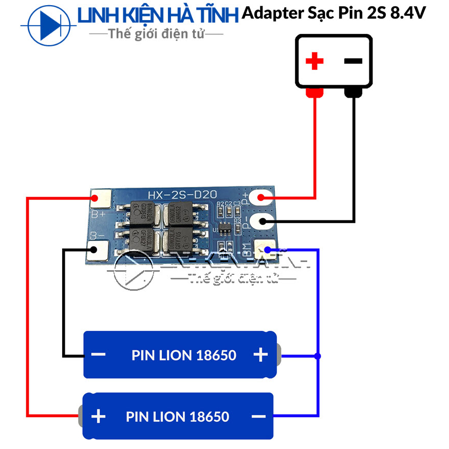 Mạch sạc bảo vệ pin Li-ion 18650 2S 7.4V-8.4V 20A HX-2S-D20 | Shopee ...