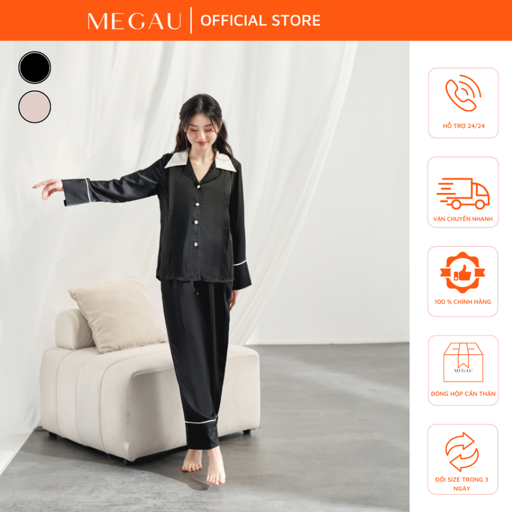 BOHE – Set đồ ngủ cho mẹ bầu và sau sinh dài tay thương hiệu MEGAU