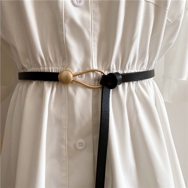 Đai thắt váy áo bản nhỏ 1cm DV03 dây nịt Thắt lưng da cho váy Blazer dạng luồng phối đầm xinh xắn Horizon