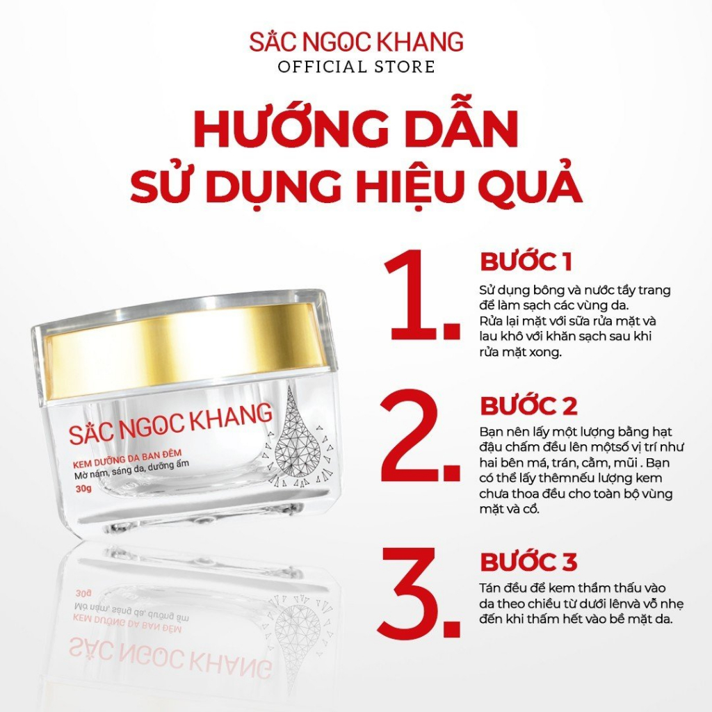 Ưu điểm Kem Dưỡng Da Ban Đêm Sắc Ngọc Khang