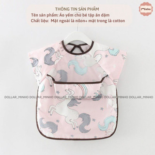 Áo yếm cho bé tập ăn dặm có chống thấm (Màu ngẫu nhiên)