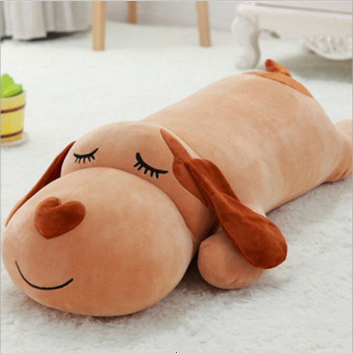 Gấu bông chó ngủ mũi tim tai dài đáng yêu - kích thước 45cm 60cm 70cm 90cm Gối ôm cho bé
