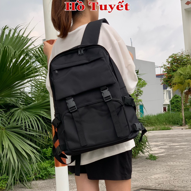 Balo thời trang nam nu cặp đi học chất vải canvas bền đẹp chống thấm nước nhiều ngăn đựng tiện dụng AB 00