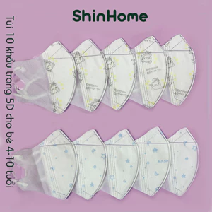 Khẩu trang cho bé, khẩu trang trẻ em 5D cho bé 4-10 tuổi